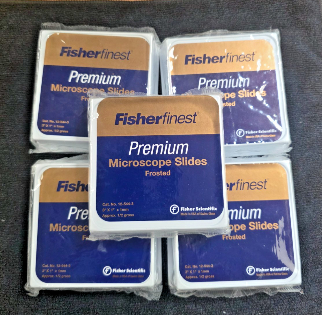 Fisher Finest 12-544-3 3"x1"x1mm (5 Packs ) ...........Premium Microscope Slides