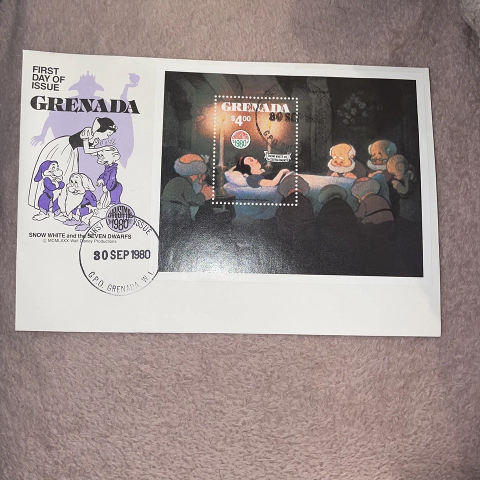Grenada 1980 Disney FDC Christmas 1980 Snow White Set 3 Covers - - Image 3 of 3