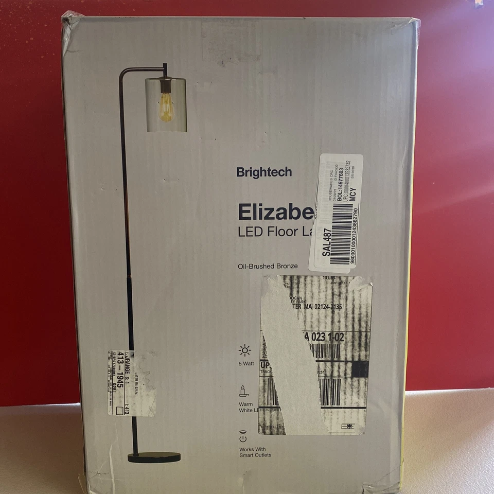 Lámpara de pie LED Brightech Elizabeth, bronce cepillado al aceite 👍 Foto 2 de 3