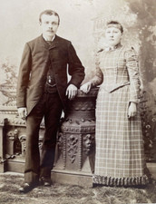 Victorian Antique Cabinet Card Photo of a Married Couple