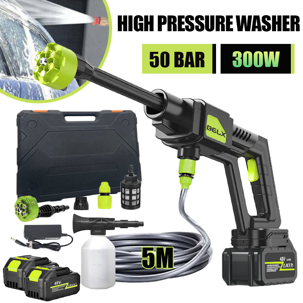 Pistola de agua pulverizadora eléctrica inalámbrica de alta presión 6 en 1 limpiador portátil