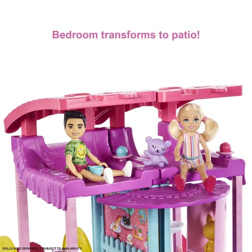 Barbie Chelsea Spielhaus Puppenhaus, blonde kleine Puppe & 20+ Zubehörteile, 3 Ebenen - Bild 2 von 6