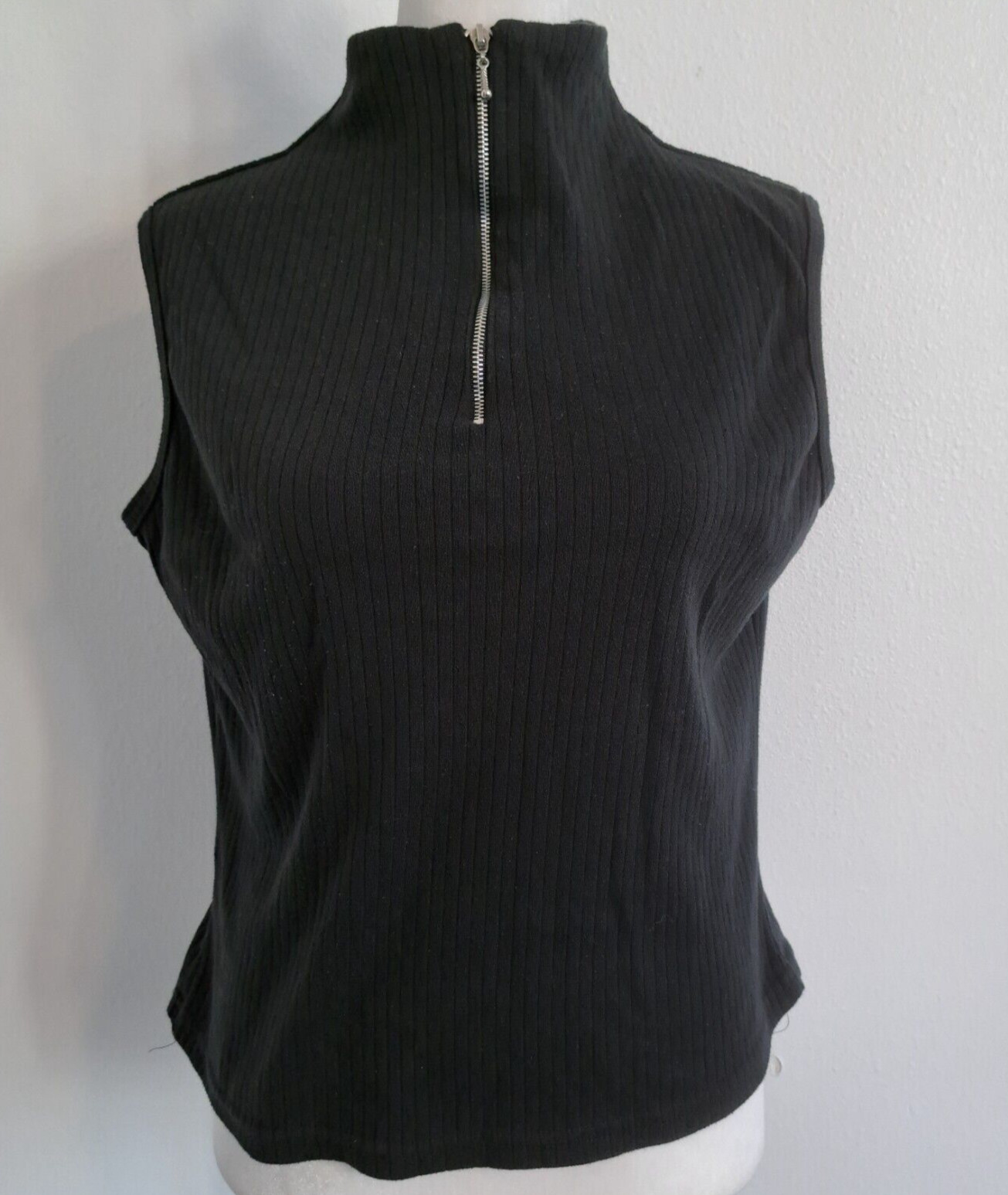 0791 - BASIC EDITIONS Large Black Turtle Neck Sle… - image 2