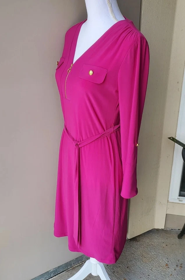 Vestido Emma & Michele para mujer pequeño oro rosa detalles lengüeta enrollable con cinturón ajustable Foto 2 de 4