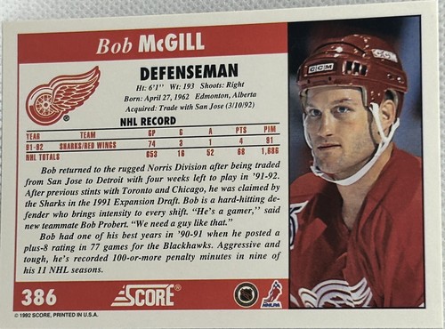 AUTOGRAPHED 1992-93 SCORE HOCKEY CARDS YOU SELECT - Picture 225 of 257