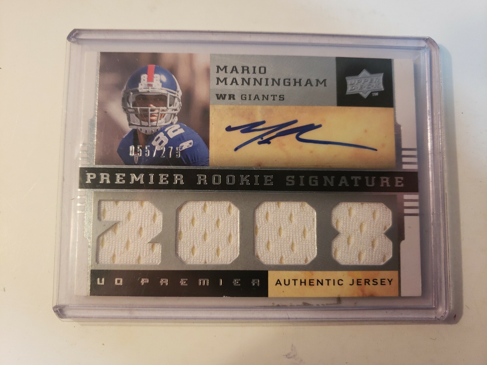 Mario Manningham Upper Deck Premier #126 Signed Jersey