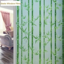 Bamboo Static Window Films Clings Sticker Frosted Opaque Glass Waterproof Modern