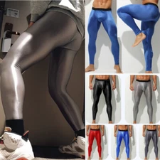 Men Workout Leggings Compression Pants Thermal Tight Base Under Layer Gym Sports