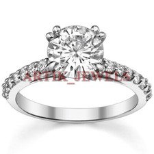 Moissanite with 14k White Gold Plated 925 Sterling Silver Ring for Women's 4555