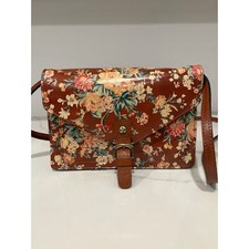 Patricia Nash Vintage Botanical Crossbody Brown Yellow Floral 10th Anniversary
