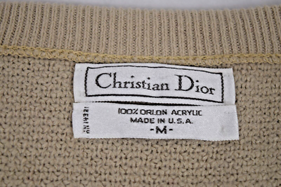Vintage Sweater Christian Dior Size M 80s Sandy Beige Textured