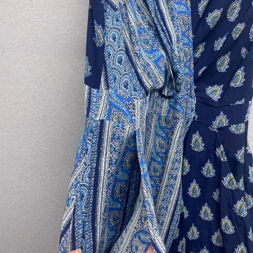 Abito Maeve donna 2 petite blu paisley senza maniche boho tasche foderato boho - Foto 6 di 17