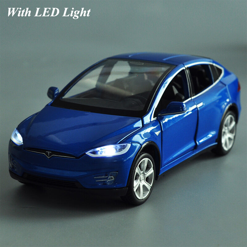 EisEyen Modèle de Voiture pour Tesla X 90 1:32 - Anneau de Voiture avec Son  et lumière - Également comme Voiture Jouet avec Fonction de Retrait 