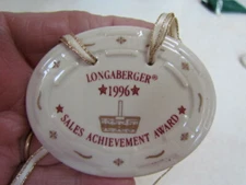 Longaberger Tie-On:  1996 Sales Achievement Award ~ No Box ~ Excellent!