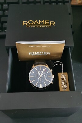 Roamer Chronograph Herren Uhr 508837 41 45 05 Silber Blau *Neu*