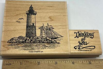 LIGHTHOUSE TALL SHIP SAILS MARINE Sea Life Stampin' Up! CALM SEAS RUBBER STAMPS