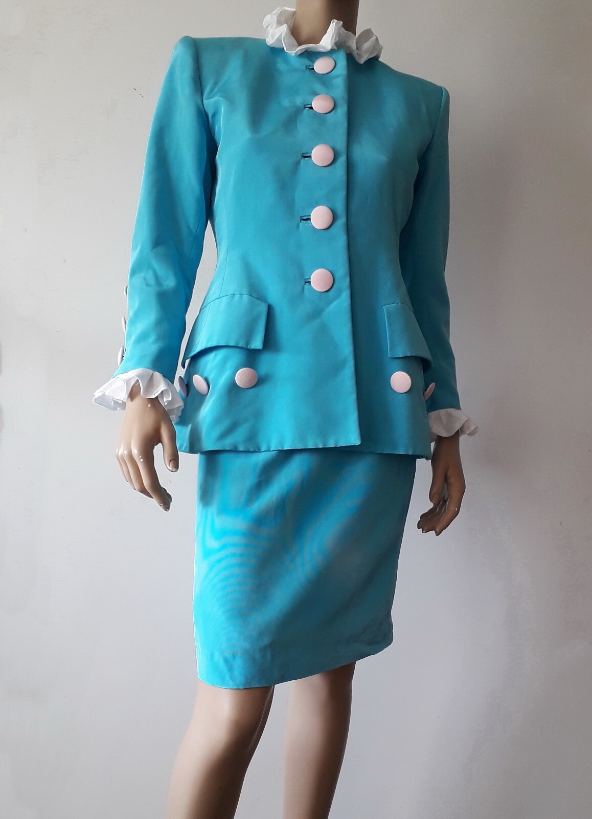 Rara giacca blazer YVES SAINT LAURENT Rive Gauche vintage anni 80 volant