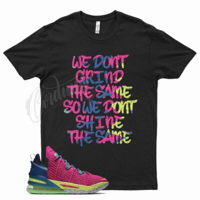 Black GRIND DIFF T Shirt for Lebron 18 Los Angeles by Night Multi Color Gang 17