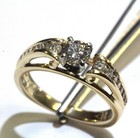GIA 14k yellow gold .81ct SI1 H round diamond engagement ring 4.7g estate 6.75 — photo 1