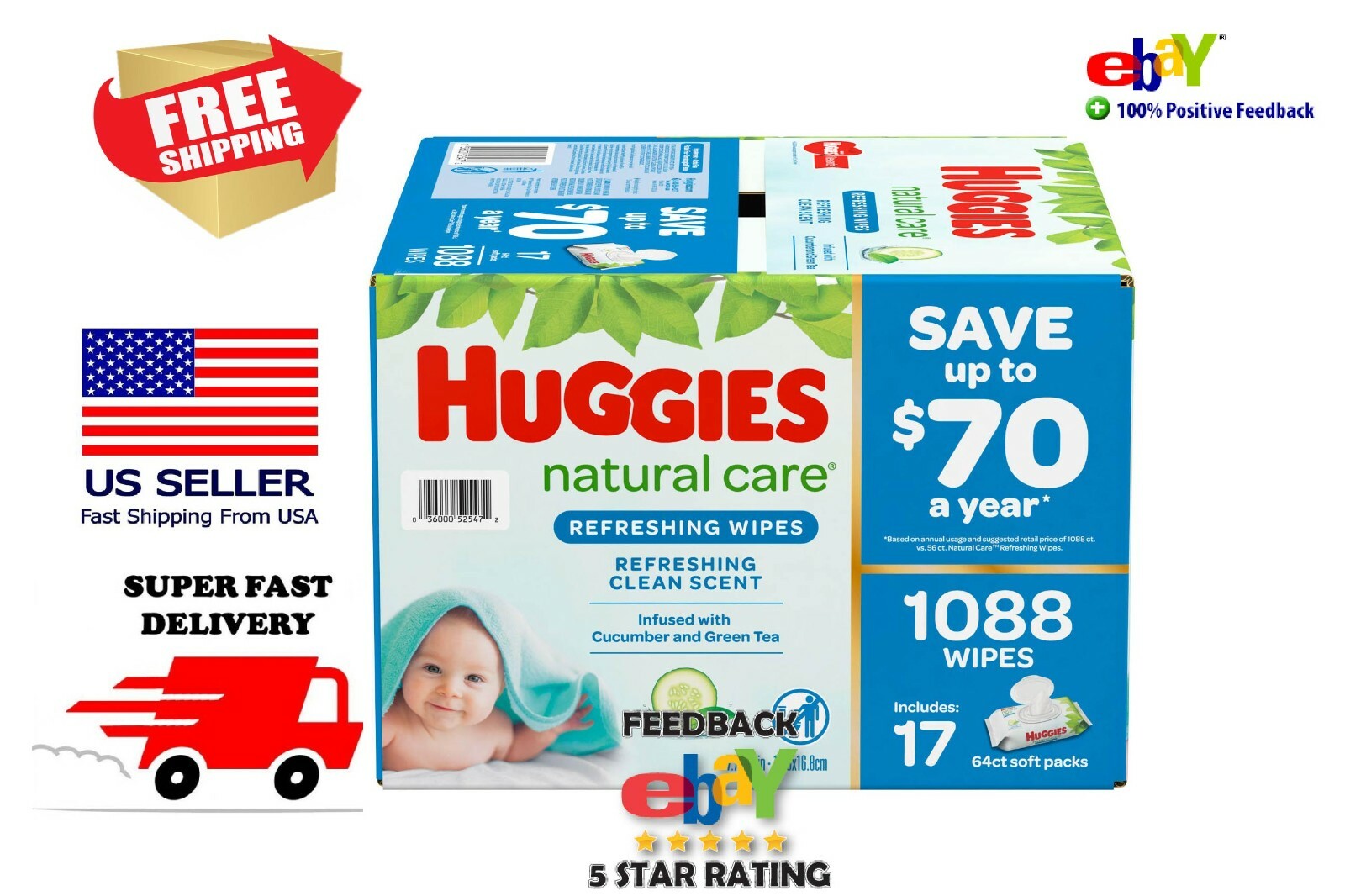 huggies refreshing clean wipes 1008