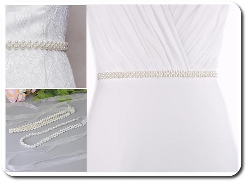 Cintura da sposa fascia in vita cintura cintura da sera perle bianche o ivovy sposa
