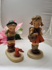 2 Goebel HUMMEL "School Girl & Sensitive Hunter Figurine Germany Bee - READ