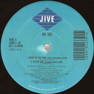 Dr. Ice Word To The Wise Vinyl Single 12inch Jive