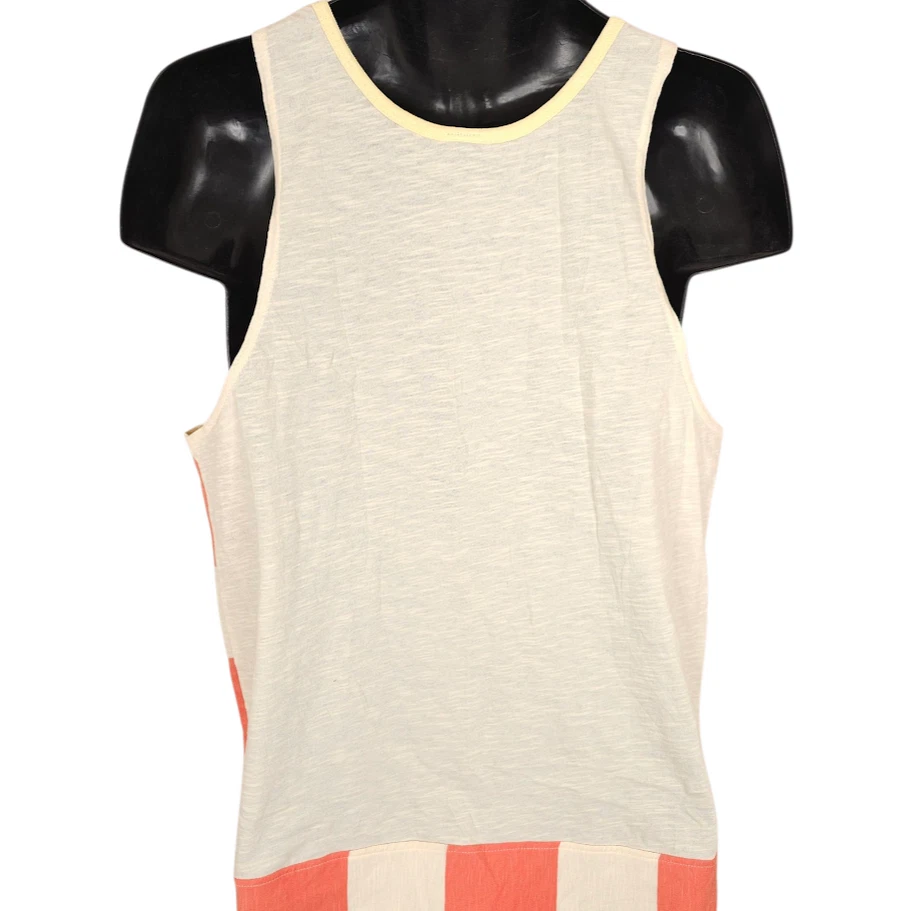 New Zealand Tank Top Mens Size Medium Orange Stripe Go NZ Travel Destination Tee - Image 4 of 4