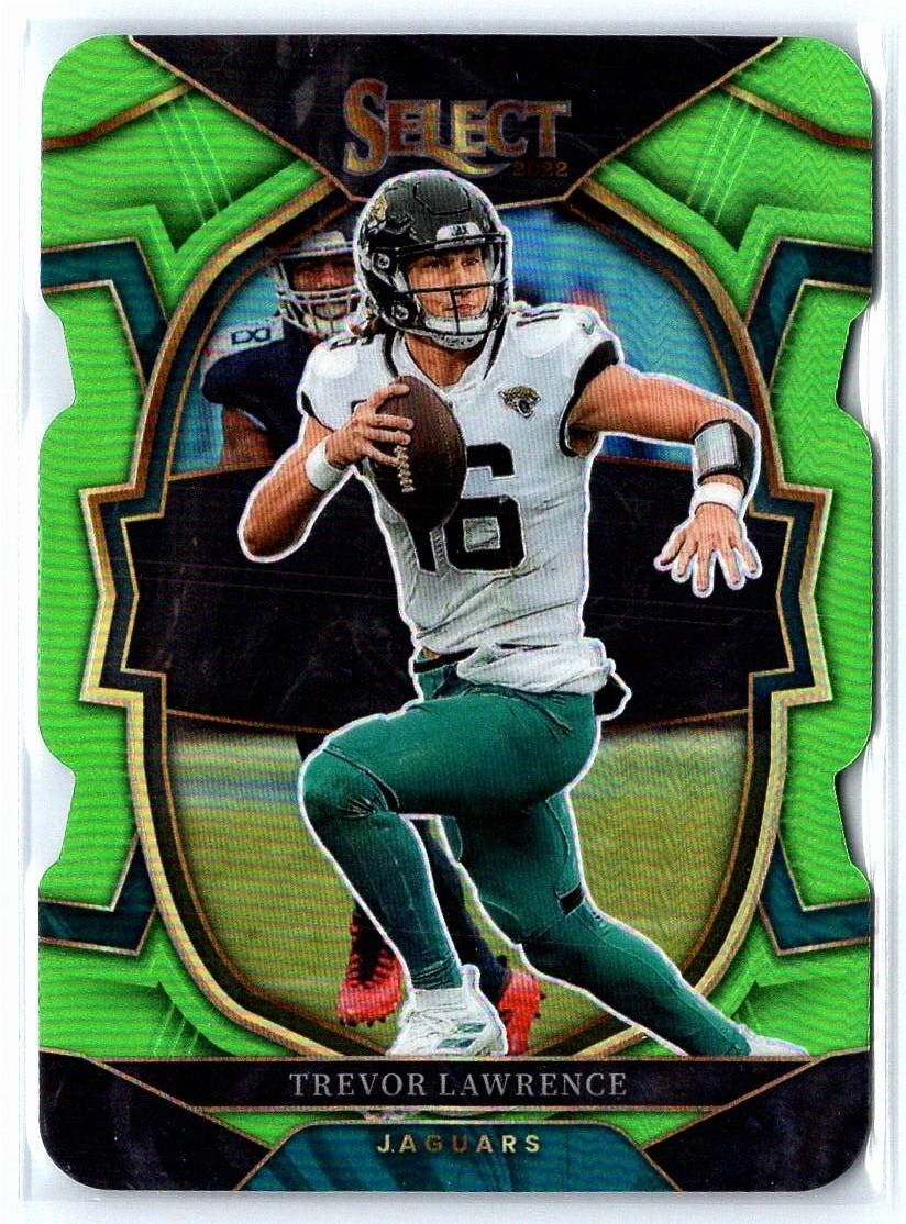2022 Panini Select #41 Trevor Lawrence Neon Green Prizm Die Cut #/299
