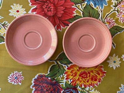 Fiesta Fiestaware Rose Pink Saucer Plate Homer Laughlin Set of