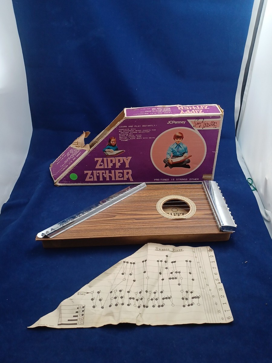 Vintage Zippy Zither Toy JAPAN w Box Printed Music Musical Vintage Zippy Zither Toy JAPAN w Box Printed Music Musical