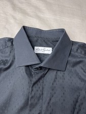 Robert Graham Shirt Long Sleeve Button Down French Cuff Men 42 16.5 Black Read