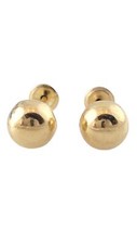 10K Yellow Gold Ball Stud Earrings 16382