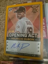 2020 Topps Big League Opening Act Autographs Orange #'d 2/15 Mauricio Dubon Auto