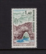 France 1971 Pont d'Arc Ardache Gorge Popular Kayaking Spot MNH Sc 1314