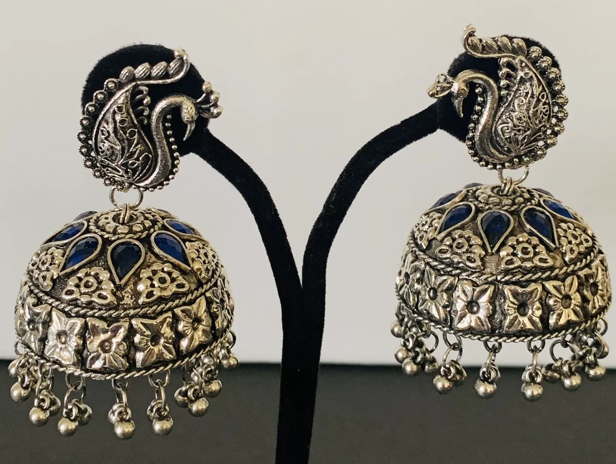 Avni Creation German Silver Large Afghani Jhumka Earrings | Jhumka earrings,  Girls earrings, Earrings