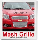 Fits 2009-2011 Chevy Aveo Hatchback Stainless Chrome Mesh Grille Insert Combo