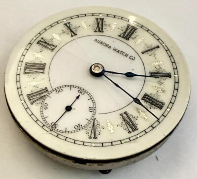Aurora Fancy Dial 18 Size Taschenuhr Nickelplatten 15j #70,255 C1885