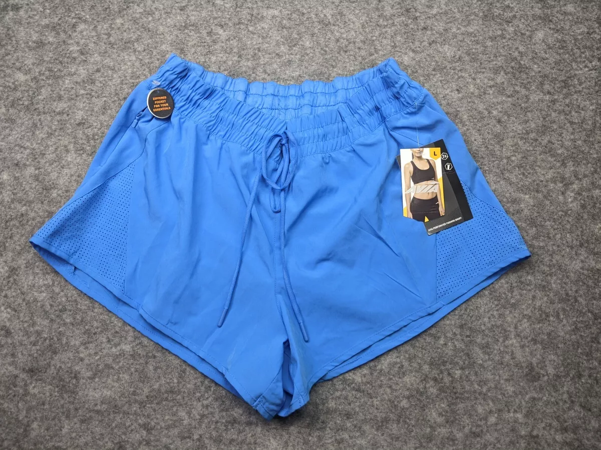 New Avia shorts Women s Large Blue Lined Elastic Drawstring Waist