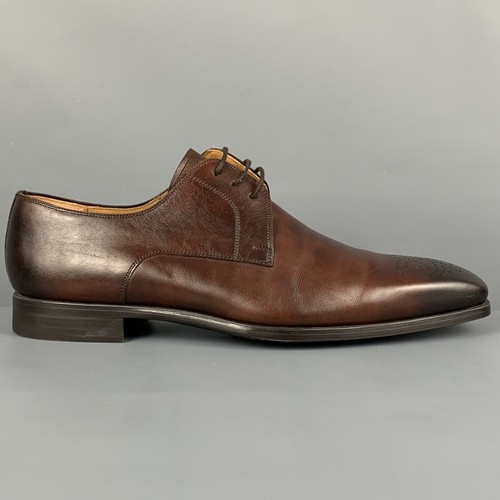 Brown Antique Leather Lace Up Shoes 