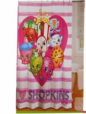 Shopkins Fabric Shower Curtain 72  X 72  Machine Wash New Jay Franco Sons