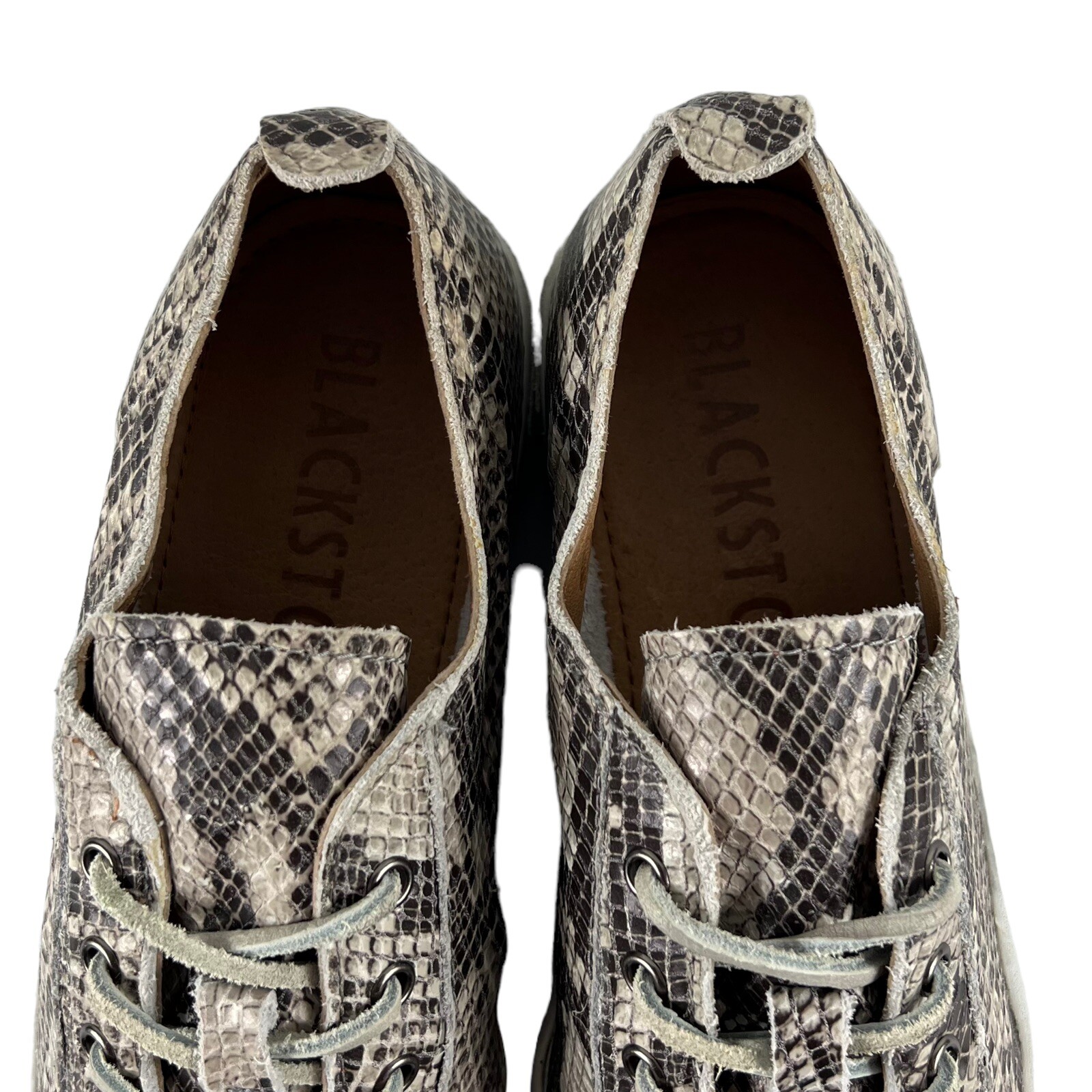 Blackstone White Python Snakeskin Low Casual Snea… - image 9