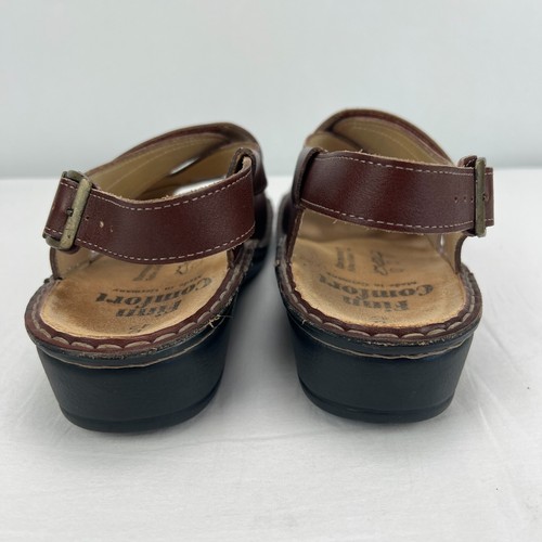 Finn Comfort Women's Sandals Hook & Loop Closure Shoes Size 42D Brown Leather - Picture 8 of 11