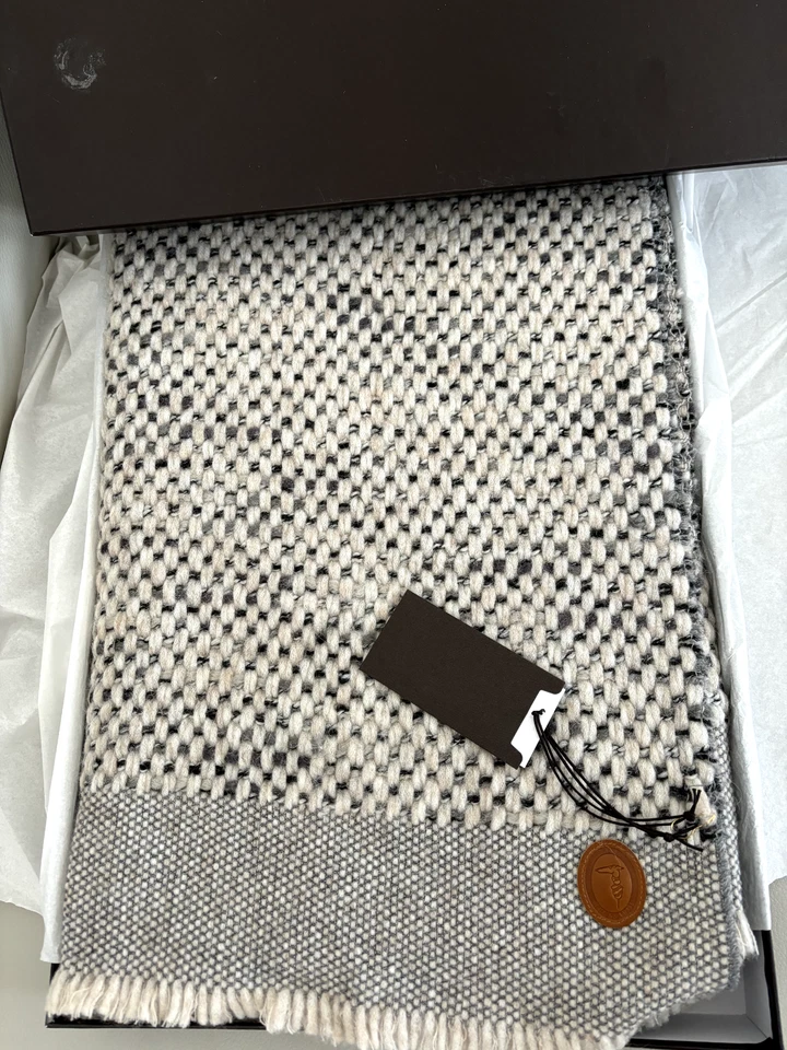 Trussardi Wool Blend Luxury Throw, Blanket Stone/Grey  68" x 50" ( 170cm x 130cm - Image 3 of 4