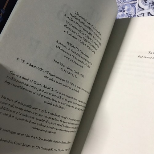 UK 1/1 Invisible Life of Addie Larue by V. E. Schwab With Blue Edges - Picture 5 of 9