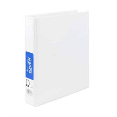 Bantex A5 2D-Ring insert Binder 25mm White Clear Horizontal Pocket inside