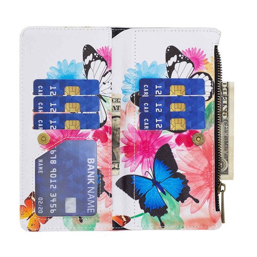 For Samsung S24 Ultra S23 S22 S21 S20 S10 Zipper Wallet Stand Leather Case Cover - Picture 23 of 56