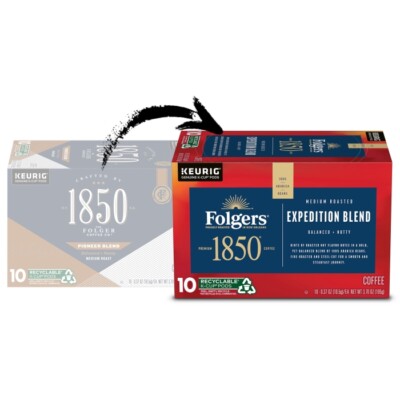 Folgers 1850 Expedition Blend (Formerly Pioneer) Coffee Keurig 60 to 180 K cups