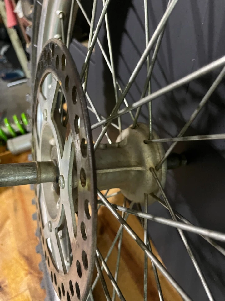 1989 KAWASAKI KX125 KX 125 KX250 KX500 FRONT WHEEL RIM ASSEMBLY 21" - Image 3 of 4