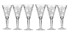 Elegant and Modern Russian Cut Crystal Stemmed Liqueur Glasses 1.75oz, Set of 6